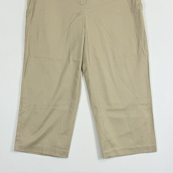 Izod‎ Stretch Beige Sand Solid Twill Capris Cropped Pants Women's 10 NEW NWT - Picture 3 of 6